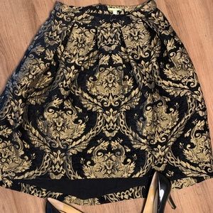 Black and Gold Hi Low Skirt